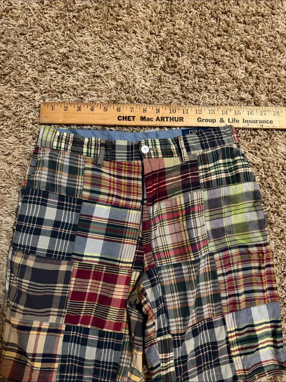 Ralph Lauren Multicolor Patchwork Plaid Men's Shorts size 30